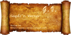 Gegán Verner névjegykártya